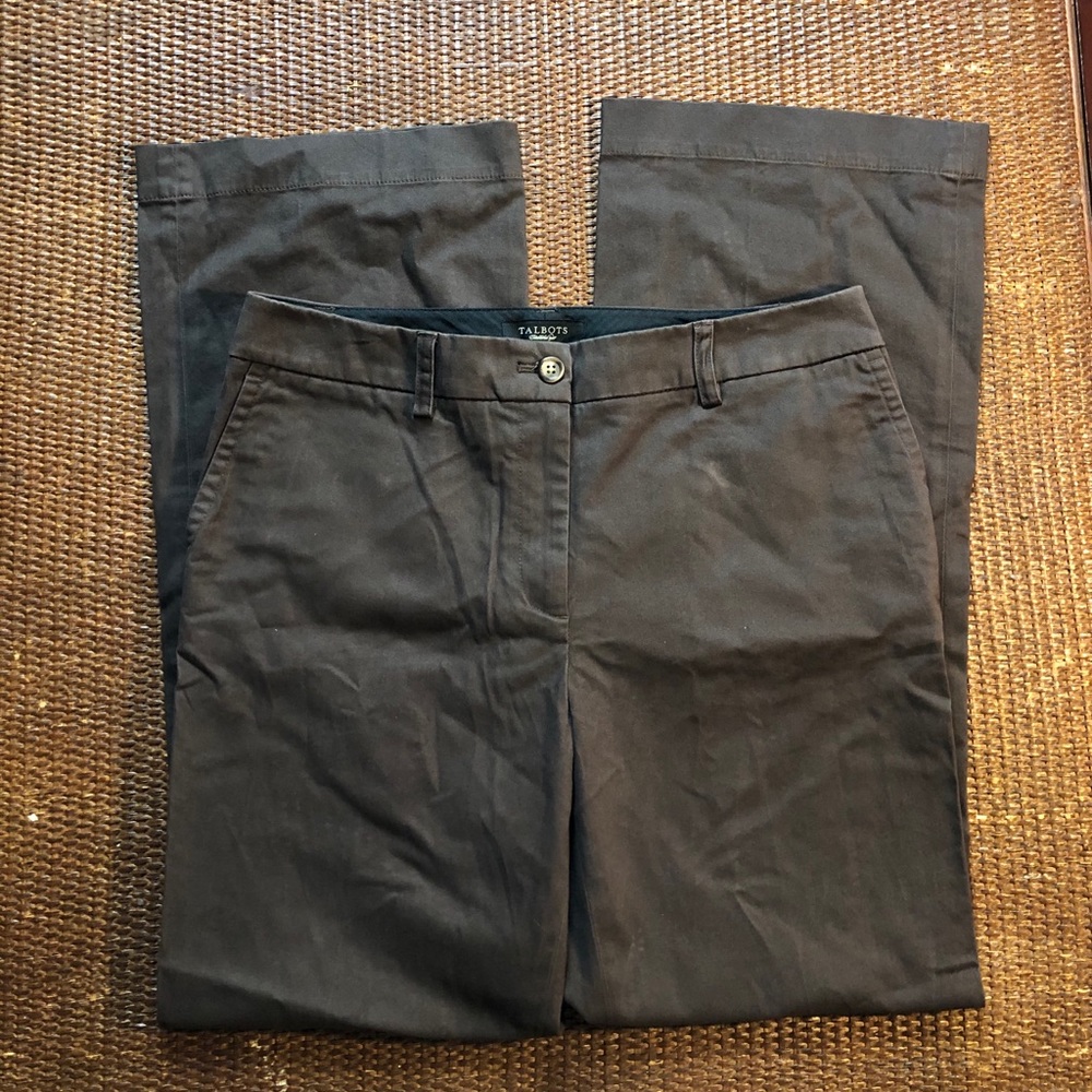 Brown Talbots Signature Flare Pants Size 10 NEW